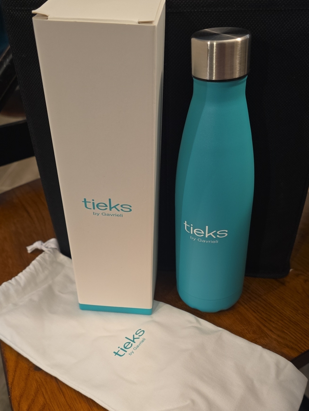 Tieks Insulated Teal Stainless Water Bottle